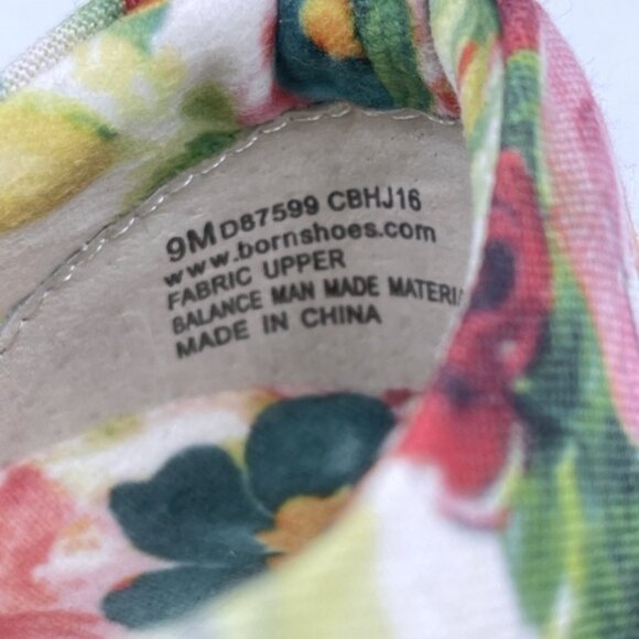 BORN Floral Casual Sneakers Women's Size: 9 M Green multicolor slip on platform - Picture 4 of 9